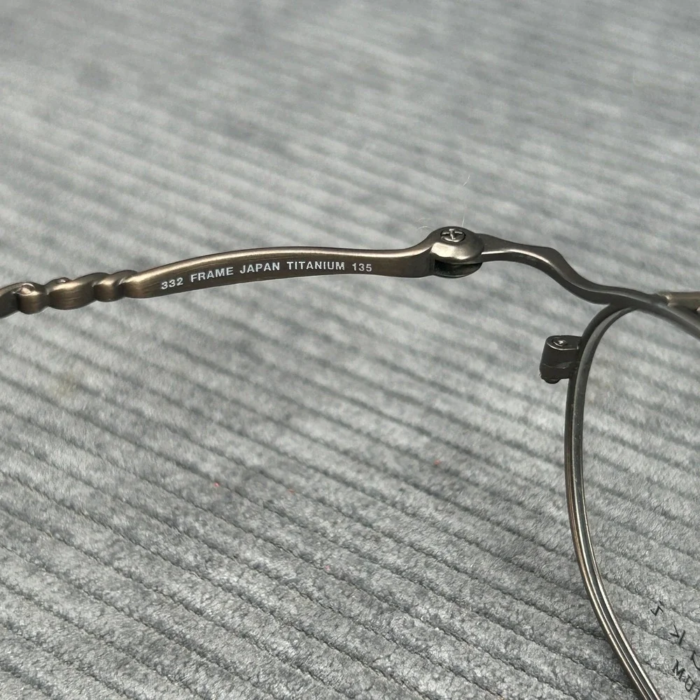 Omomuki K005 Titanium Y2k Eyeglass Frames Bronze Oval Japan Made 48-18-135